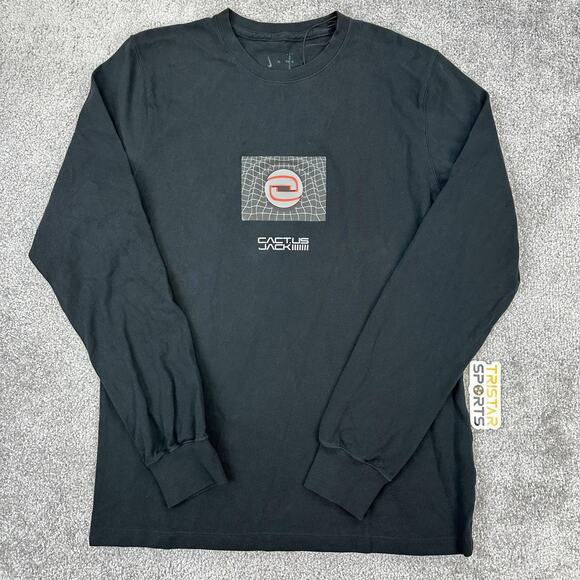 Nike Cactus Jack Shirt Mens Medium Long Sleeve Travis Scott Houston Service - Picture 1 of 9